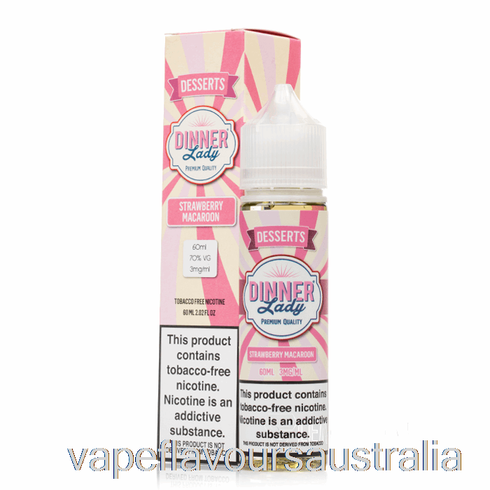 Vape Australia Strawberry Macaroon - Vape Dinner Lady E-Liquid - 60mL 6mg